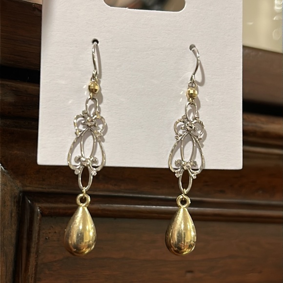 Michael Anthony 10K Gold & 925 Silver Dangle Earrings. - Picture 6 of 14